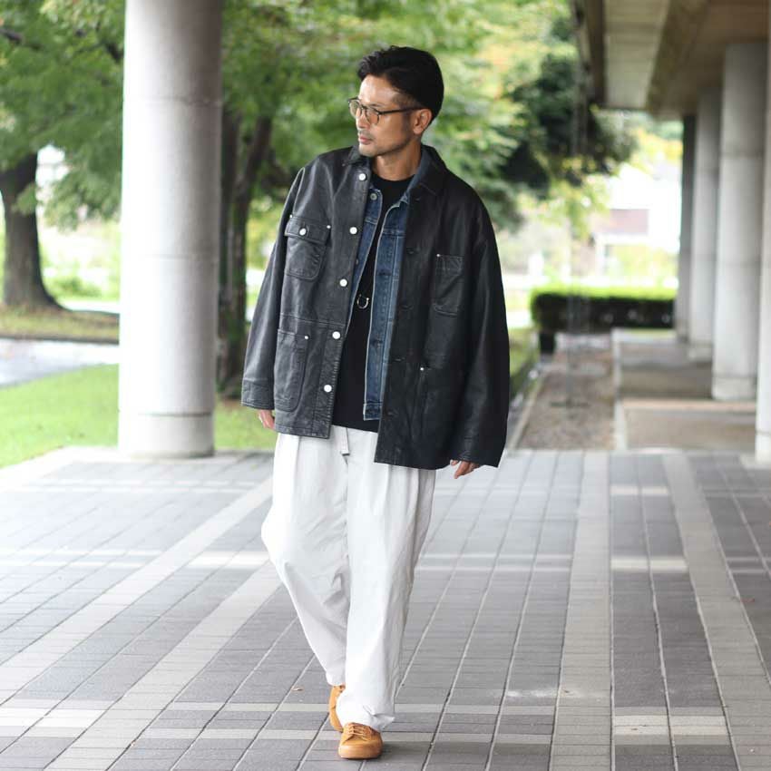 JAGROSE/ジャグロース ウォッシュレザーカバーオール ラム 羊革 革