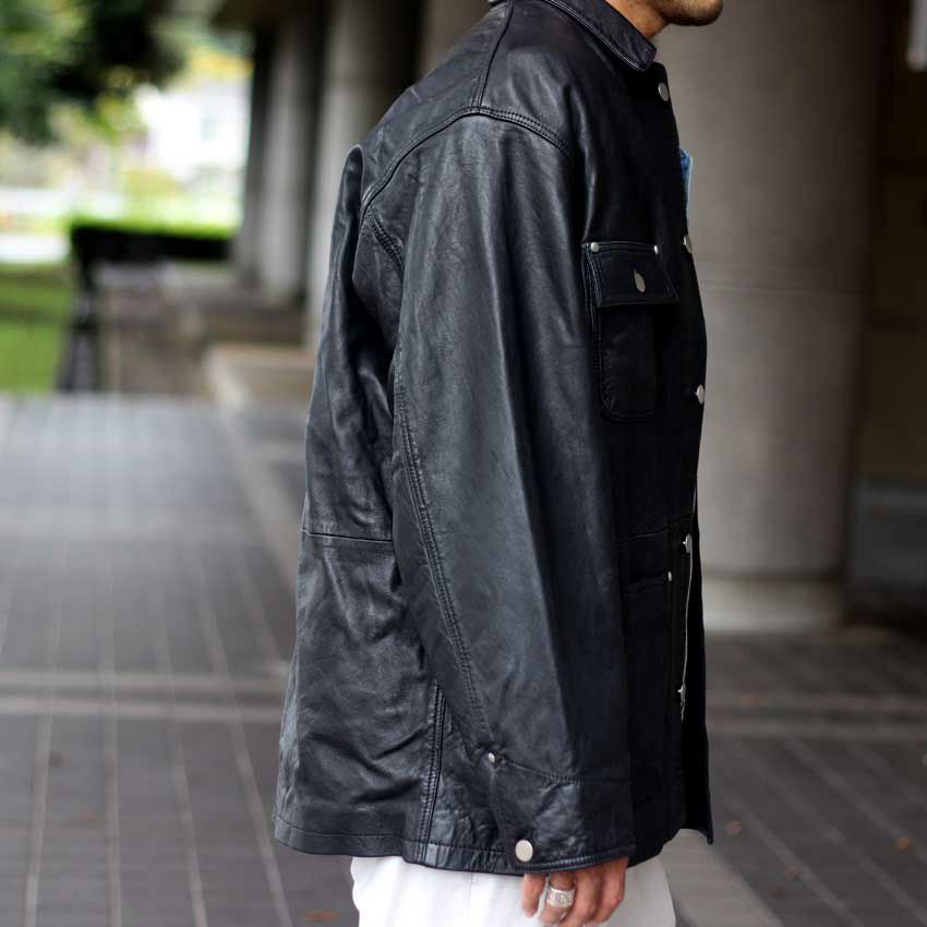 JAGROSE/ジャグロース ウォッシュレザーカバーオール ラム 羊革 革