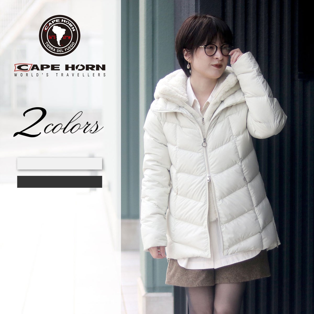 CAPE HORN/ケープホーン ALVAREZ MATT B2566 ダウン ファー セミロング 
