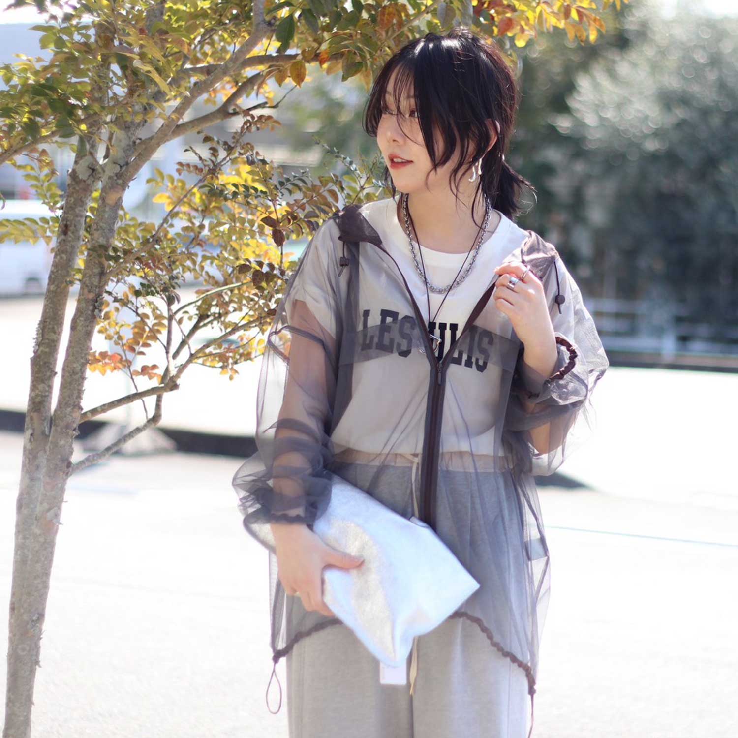 anuke /アンヌーク 62610201 Tulle Zip Blouzon 26春夏 ブルゾン