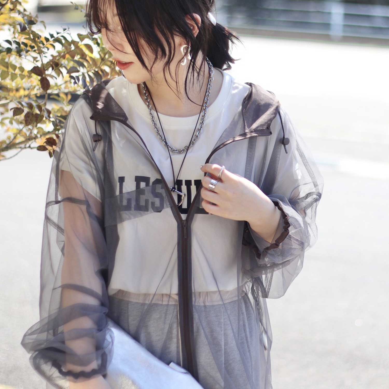 anuke /アンヌーク 62610201 Tulle Zip Blouzon 26春夏 ブルゾン