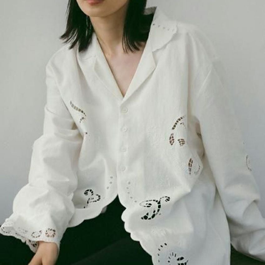 anuke /アンヌーク 62610418 Cutwork Opencollar Shirts 26春夏 シャツ