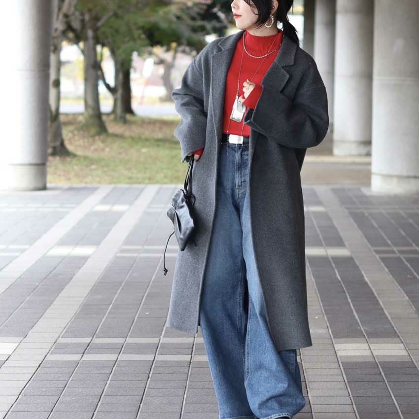 CLOCHE/クロッシェ シングルチェスターコート 552-84501 ダブルカラー