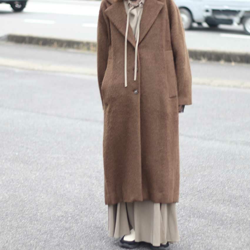 O*J様 美品 glamb グラム ボア素材 ガウンコート マキシ丈 ロングチェ CLOCHE/クロシェ シャギーロングコート 550-84001 アウター 冬