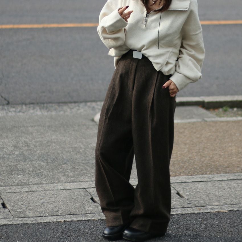anuke/アンヌーク チェックタックパンツ 62520707 Check Tuck Pantscm