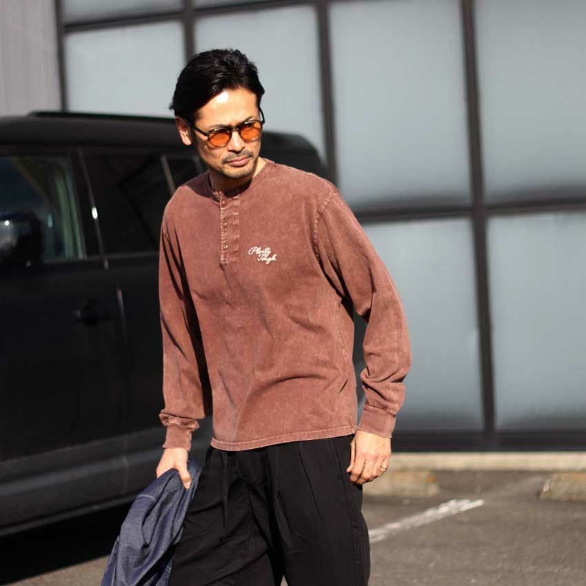 Schott/ショット PLENTY TOUGH EMB. HENLEY LS T-SHIRT 782-6130002