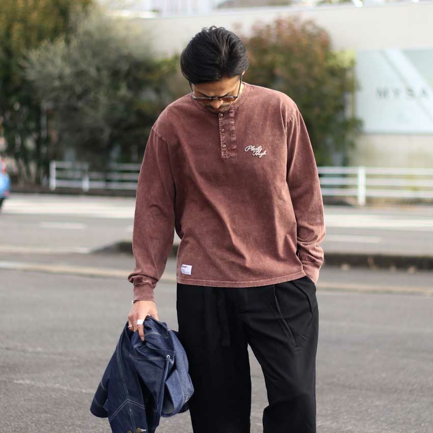 Schott/ショット PLENTY TOUGH EMB. HENLEY LS T-SHIRT 782-6130002