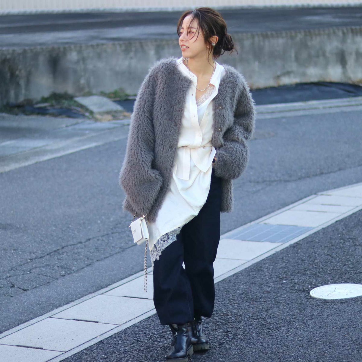 CLOCHE/クロシェ ロングアシンメトリーレースキャミソール 612-85711 