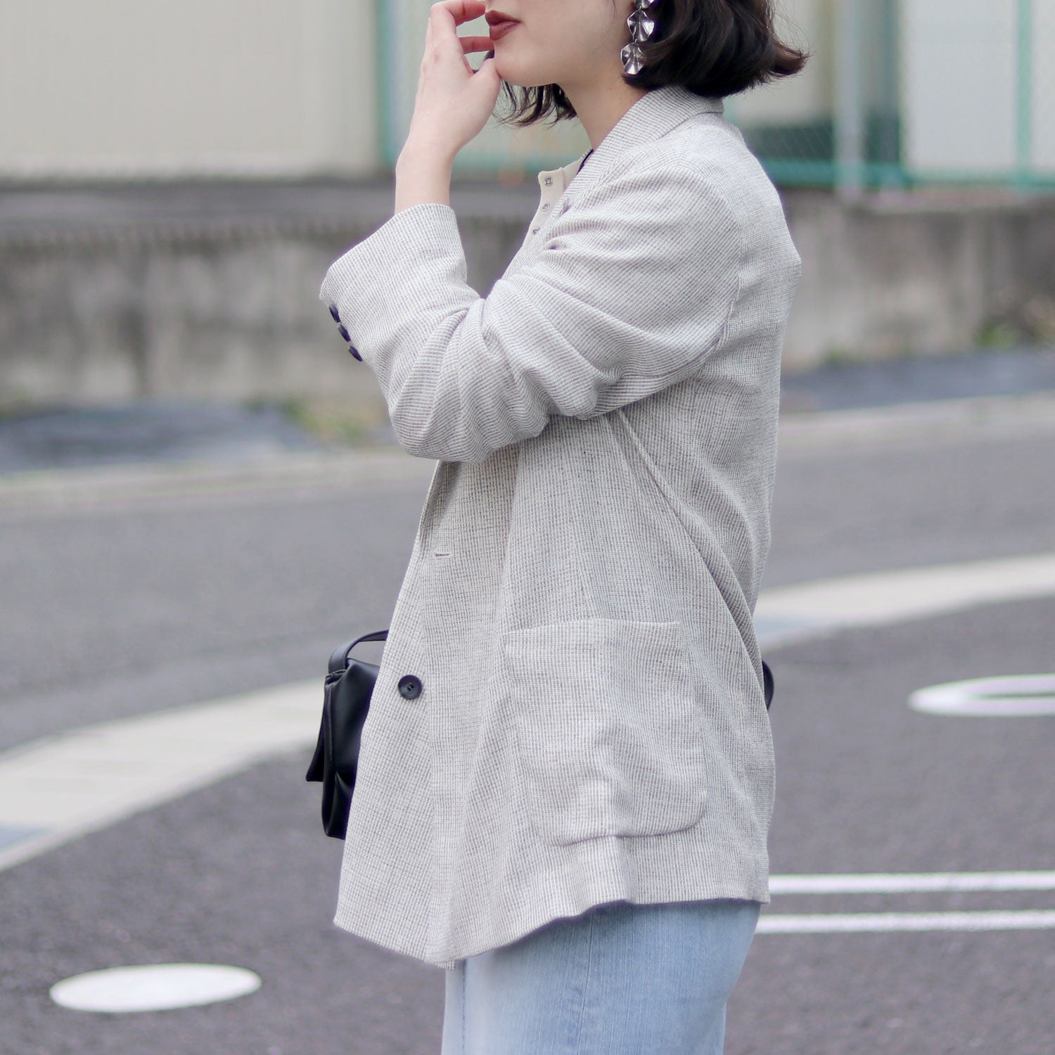 Dignite Collier/ディニテコリエ シアーツイードJK TK-80267205