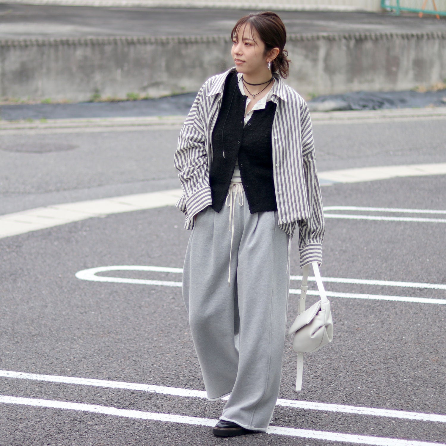 trois/トロワ 裏毛 ワイドパンツ T261-87054 スウェット カジュアル
