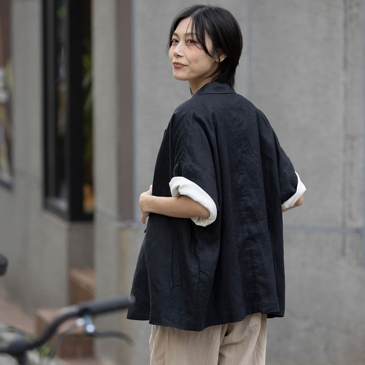 Munich/ミューニック 40sフレンチリネンハーフスリーブジャケット 