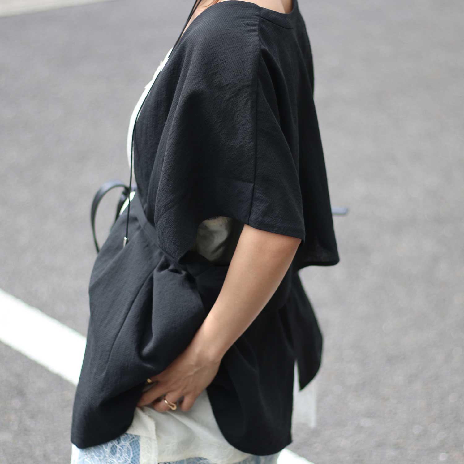 Dignite Collier/ディニテコリエ ノーカラーガーゼジャケット TK
