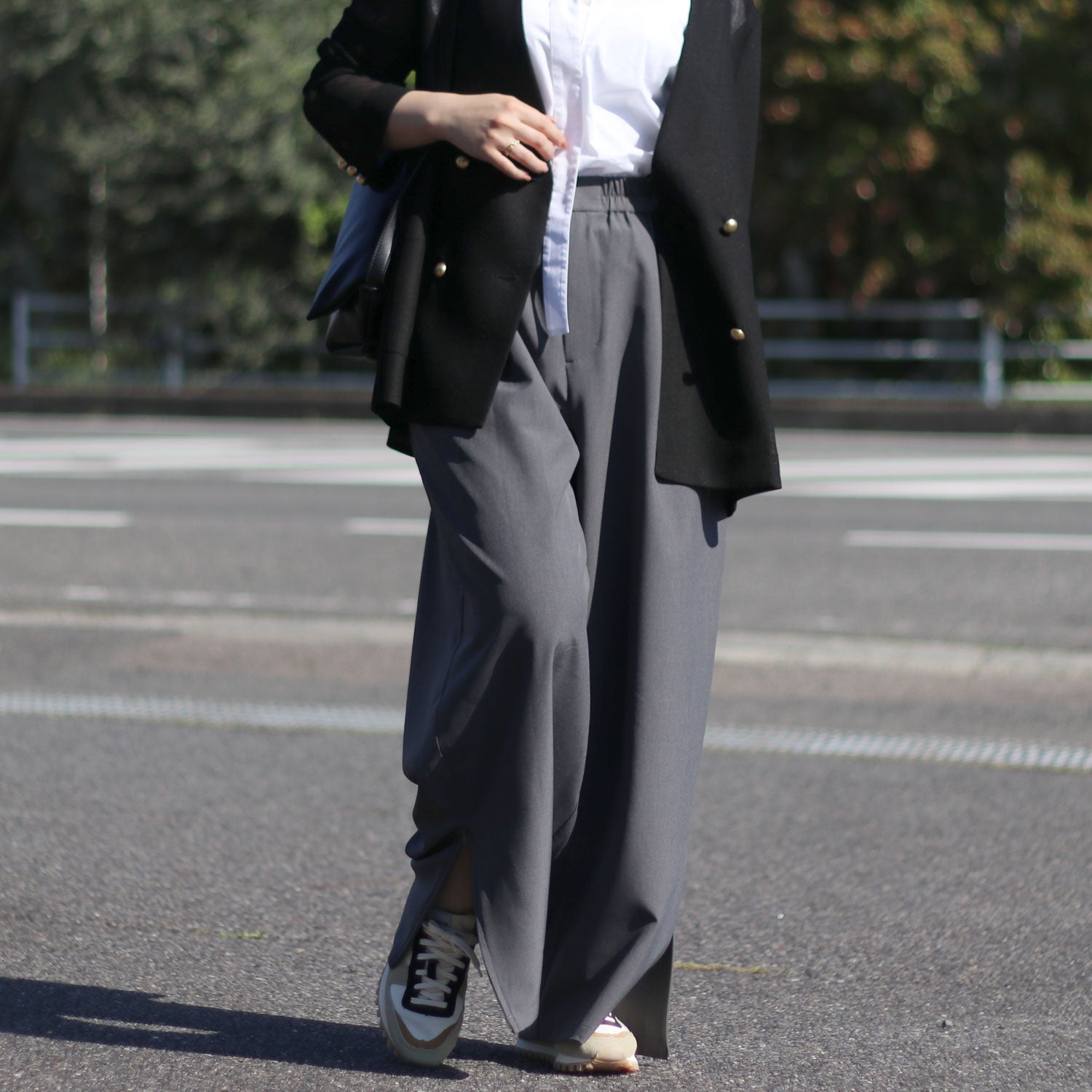 CLOCHE/クロシェ 裾ZIPコクーンパンツ 610-86018 カーブ スリット