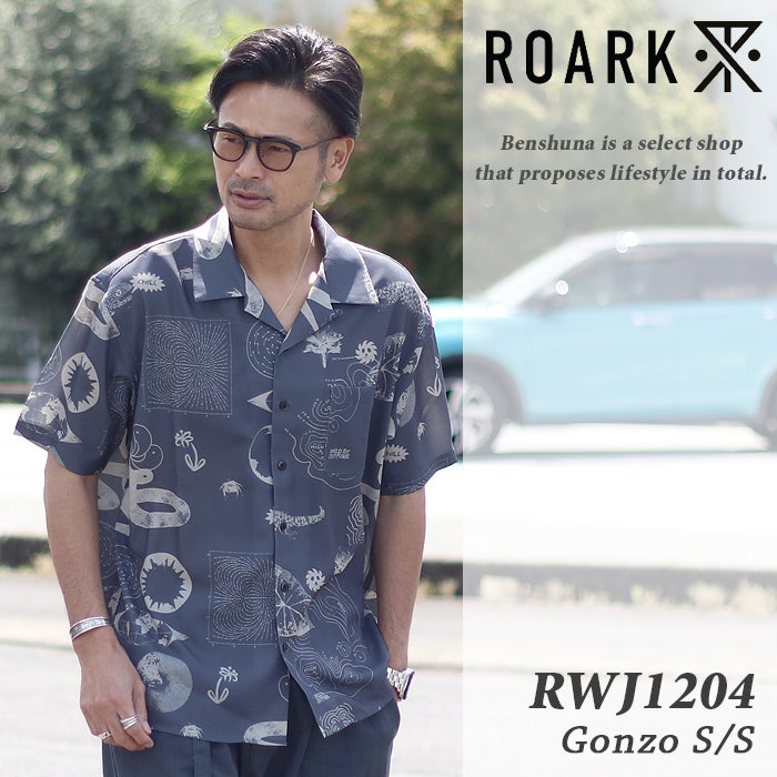 ROARK 開襟 レーヨン 半袖 シャツ M 窪塚洋介 窪塚洋介氏愛用】ROARK REVIVAL ロアークリバイバル 2023年新作