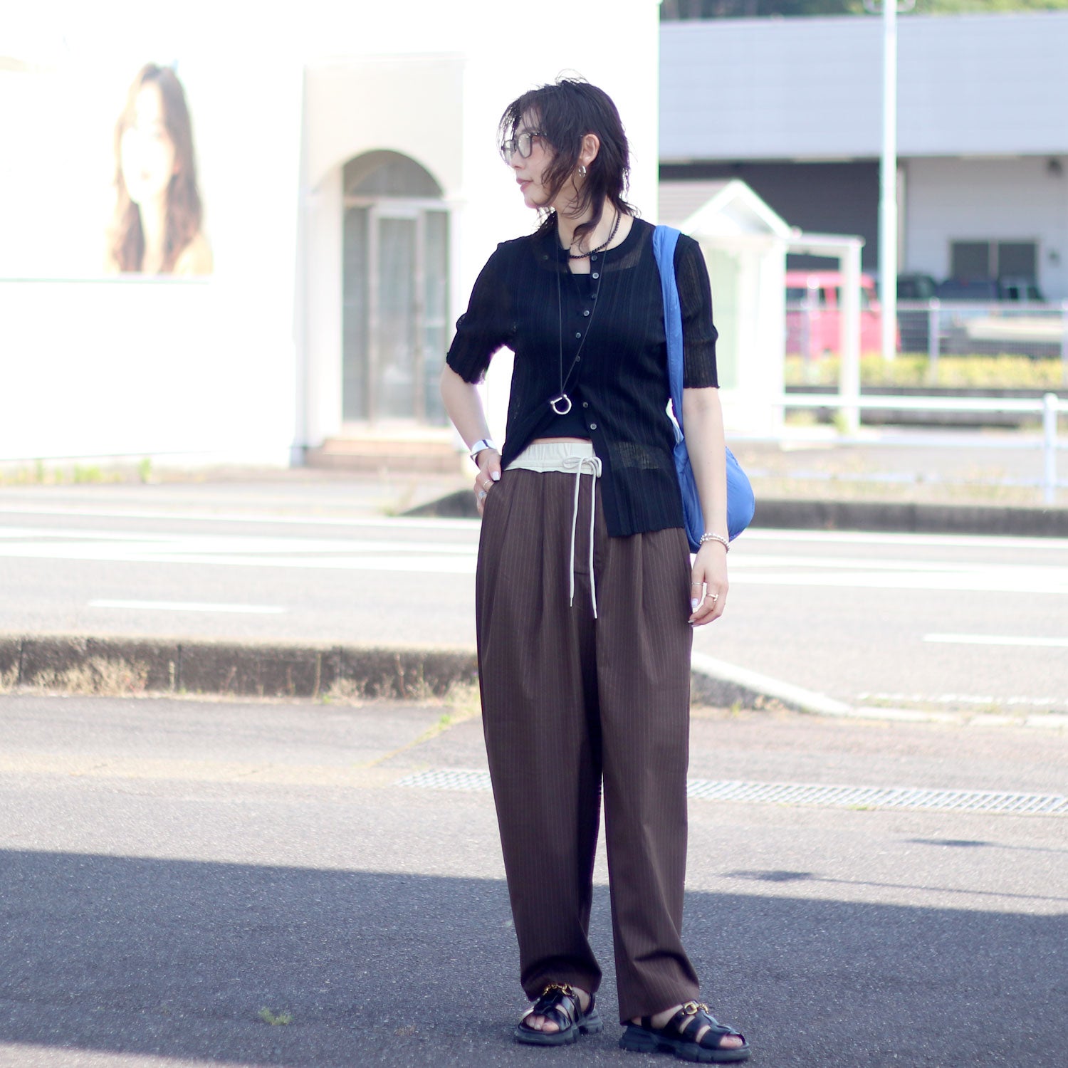【anuke】Bicolor Stripe Pants 36インチ anuke/アンヌーク Bicolor Stripe Pants 62610713 カーブパンツ バレル