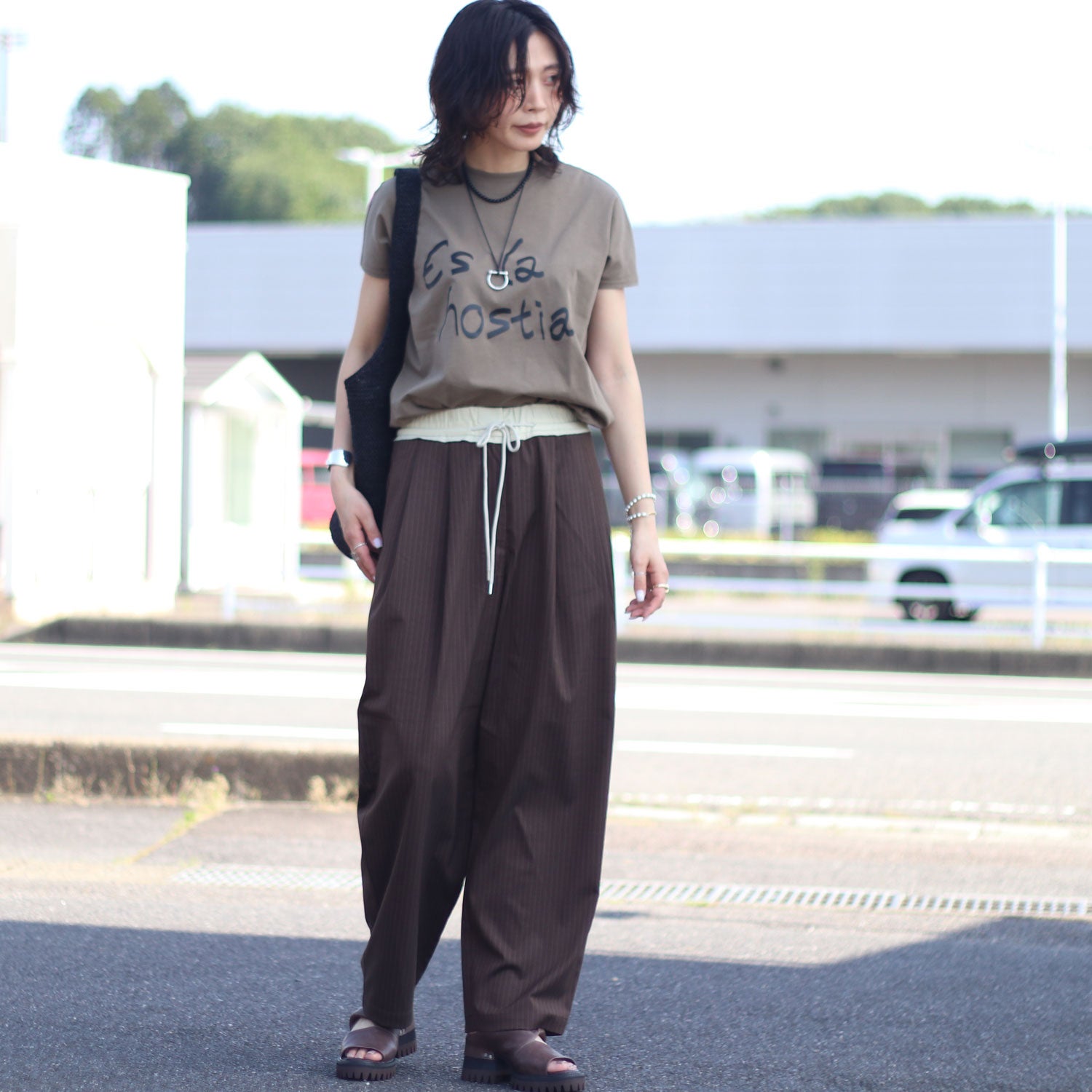 anuke/アンヌーク Bicolor Stripe Pants 62610713 カーブパンツ バレル