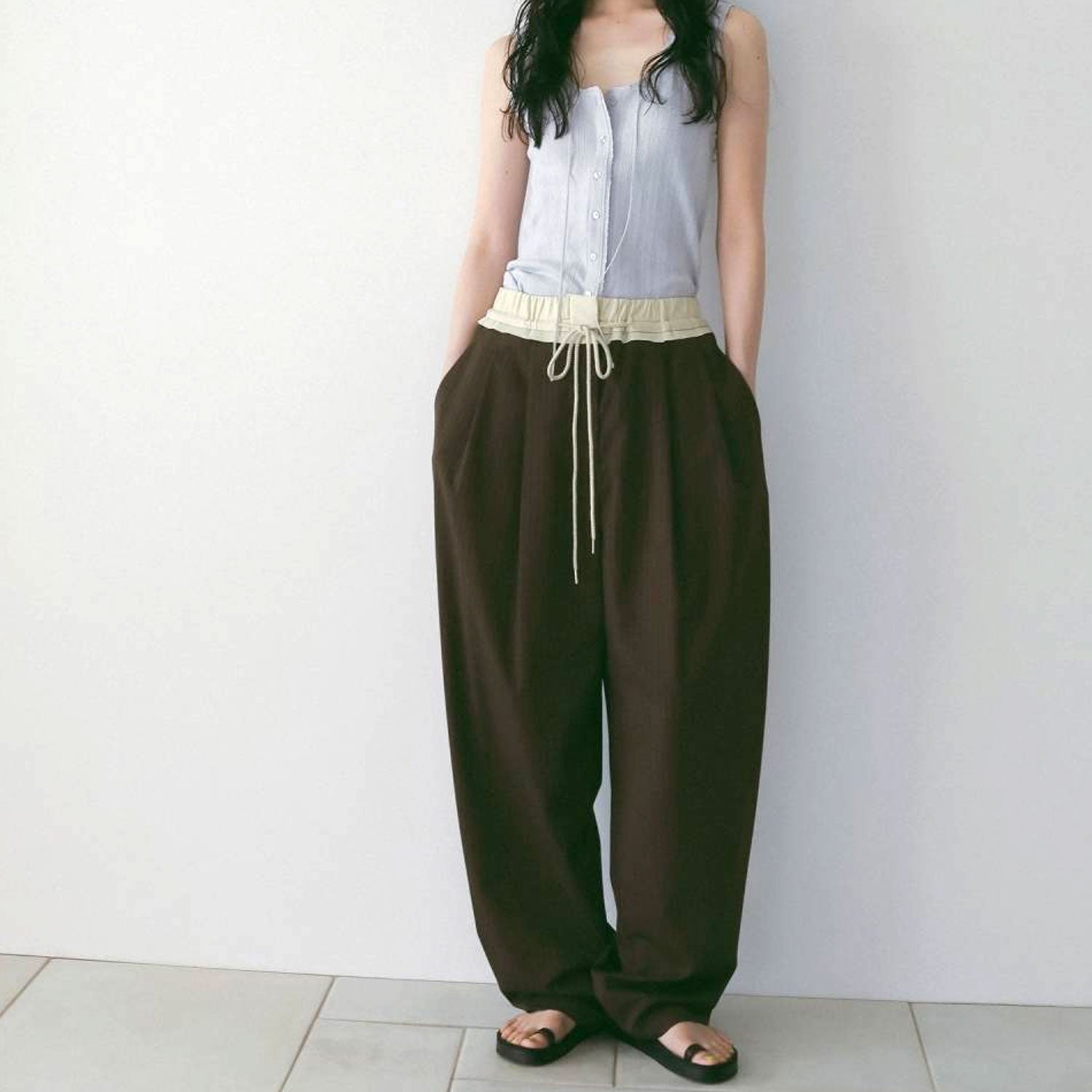 Bicolor Stripe Pants アンヌーク anuke/アンヌーク Bicolor Stripe Pants 62610713 カーブパンツ バレル