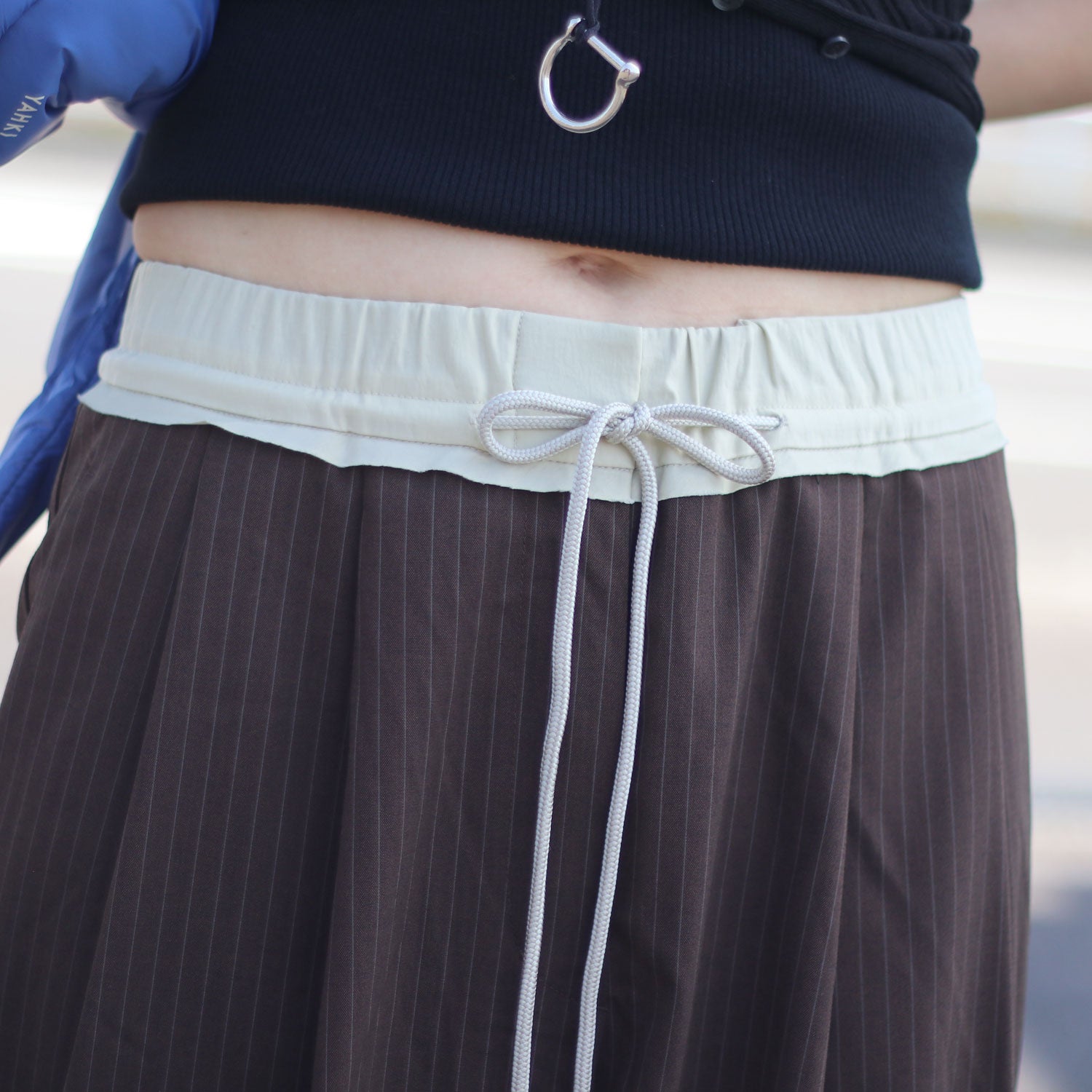 anuke/アンヌーク Bicolor Stripe Pants 62610713 カーブパンツ バレル