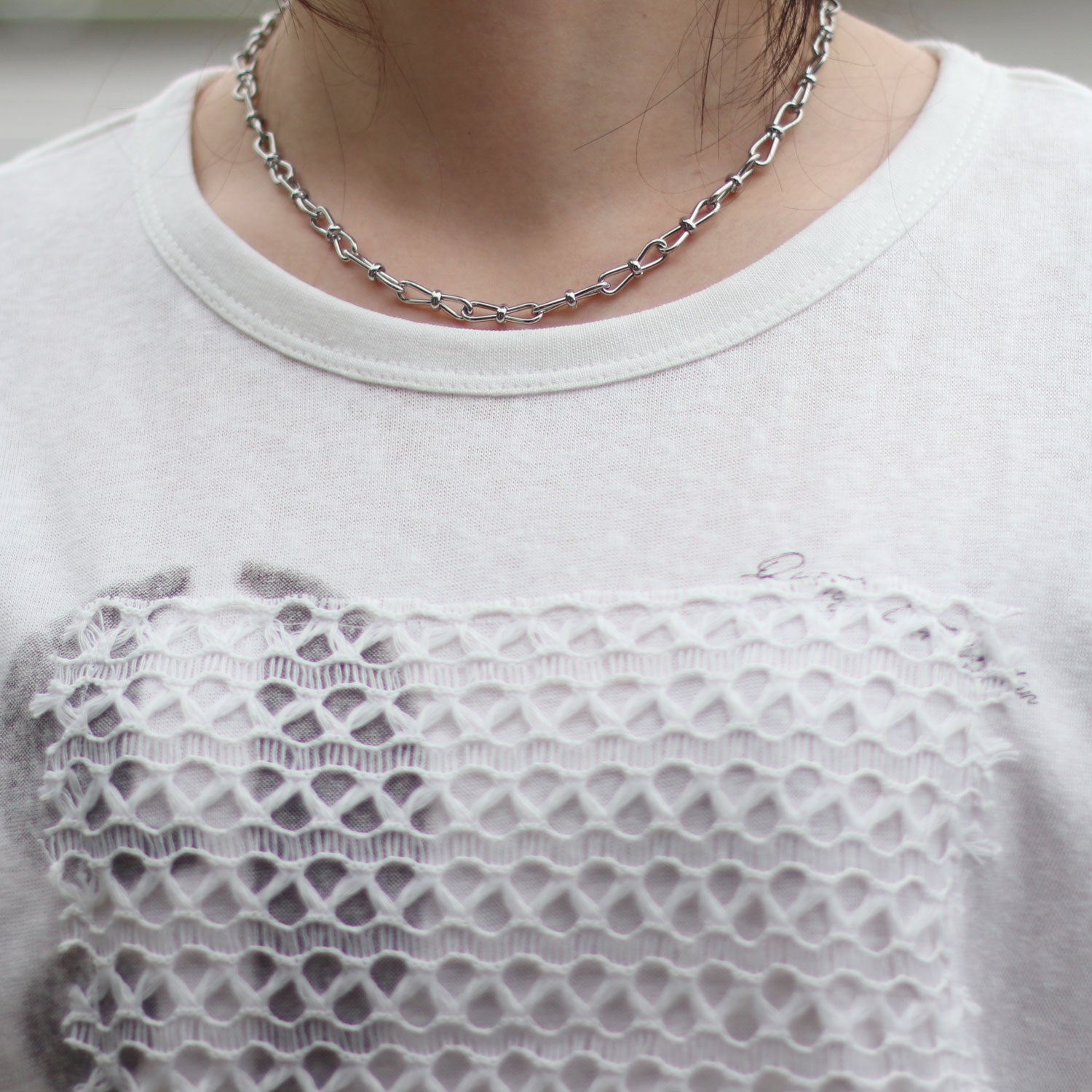 YENN /イエン レースレイヤードロゴT Y262-81057 LACE FRAME LOGO TEE