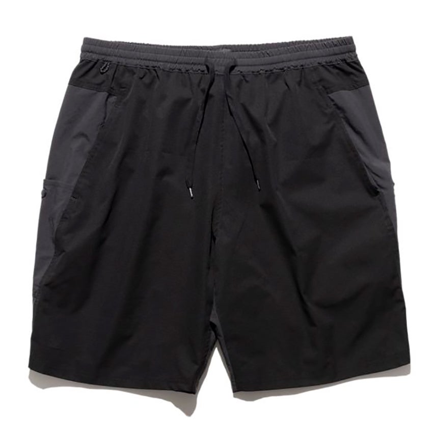 ロアーク ショートパンツ スリット プリント M 黒茶 ナイロン ランニング ROARK/ロアーク 切替テックショートパンツ RSJ1220 BOATMAN TECH