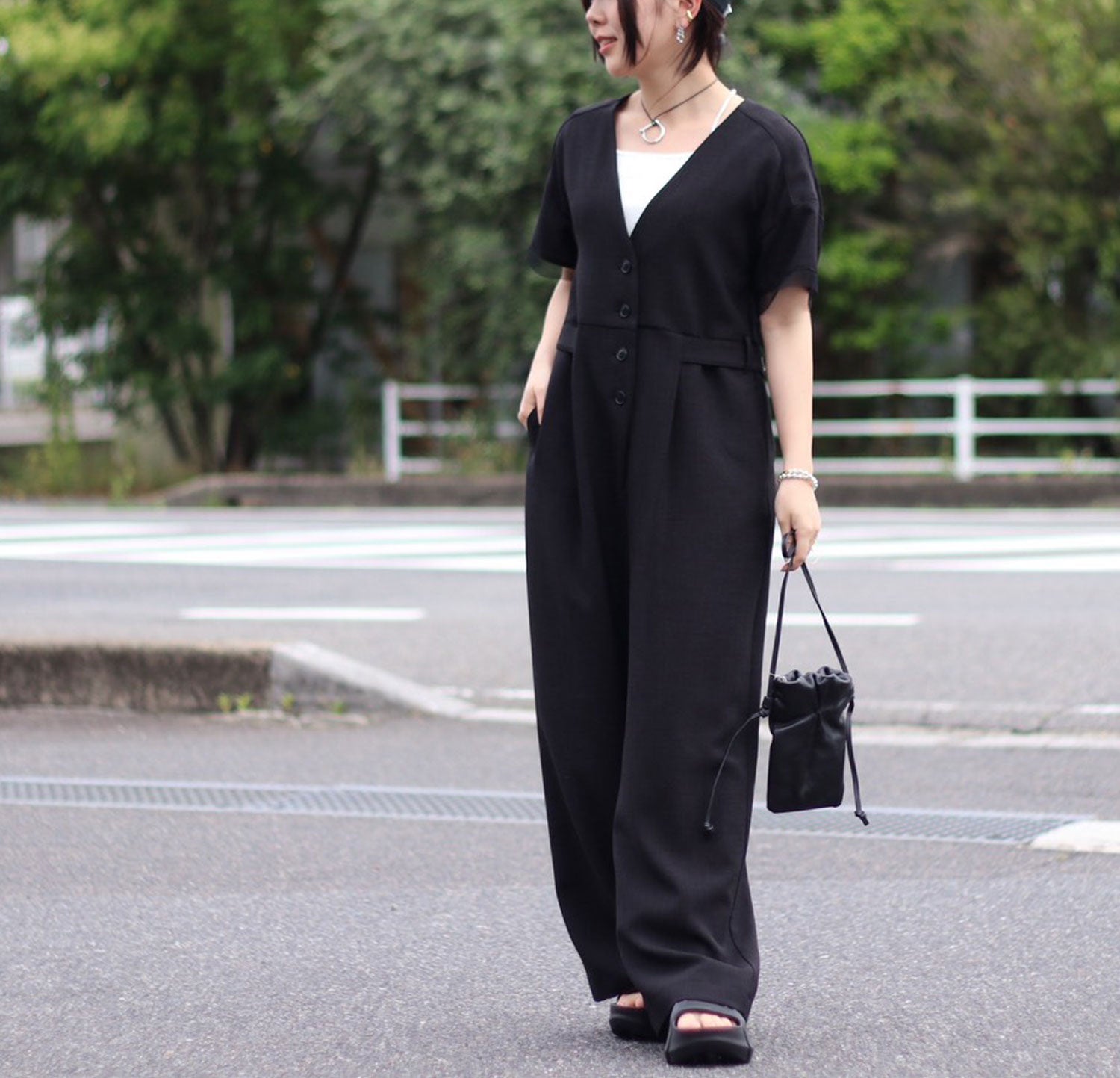 trois/トロワ Reflaxキャンバス バックフラップオールインワン T261