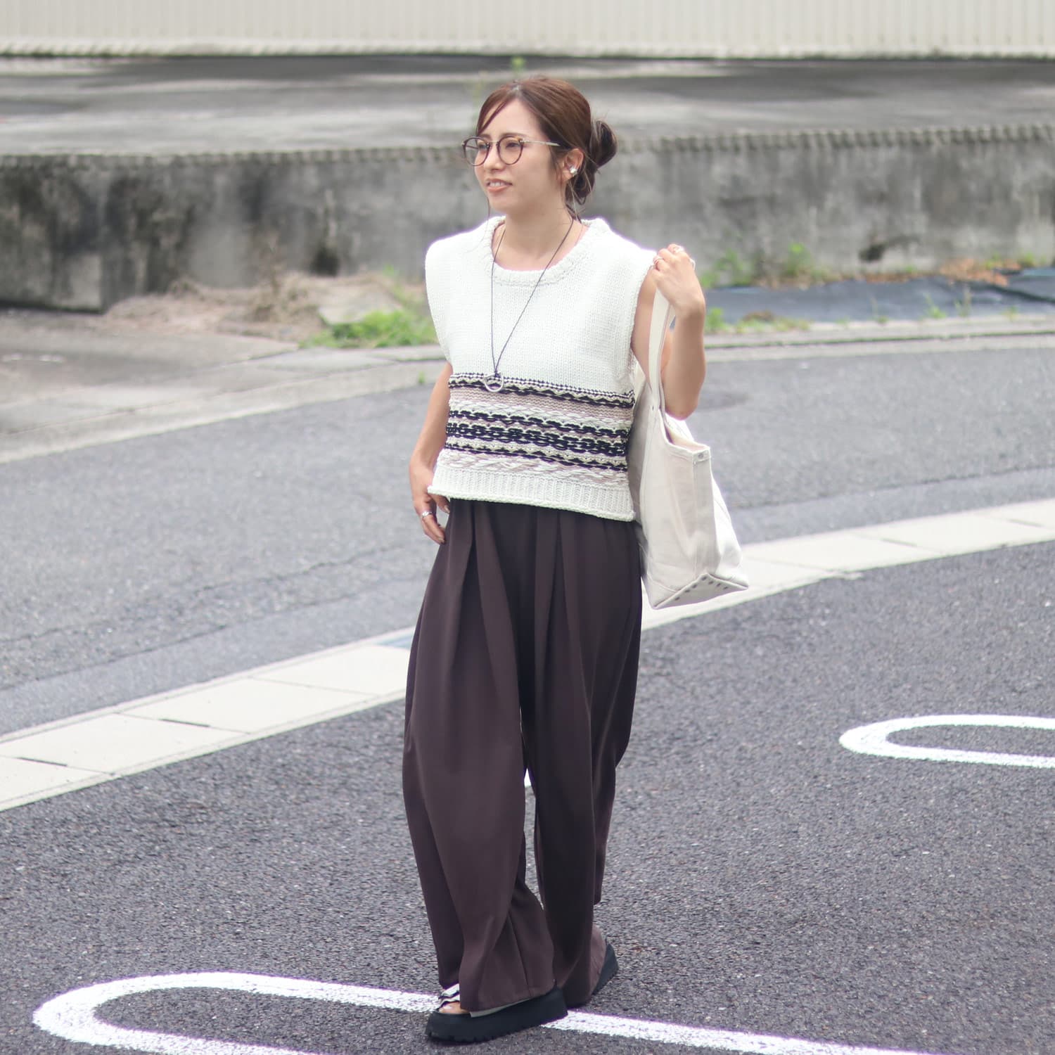YENN /イエン MOLE JACQUARD VEST Y263- 91099 ニットベスト ベスト