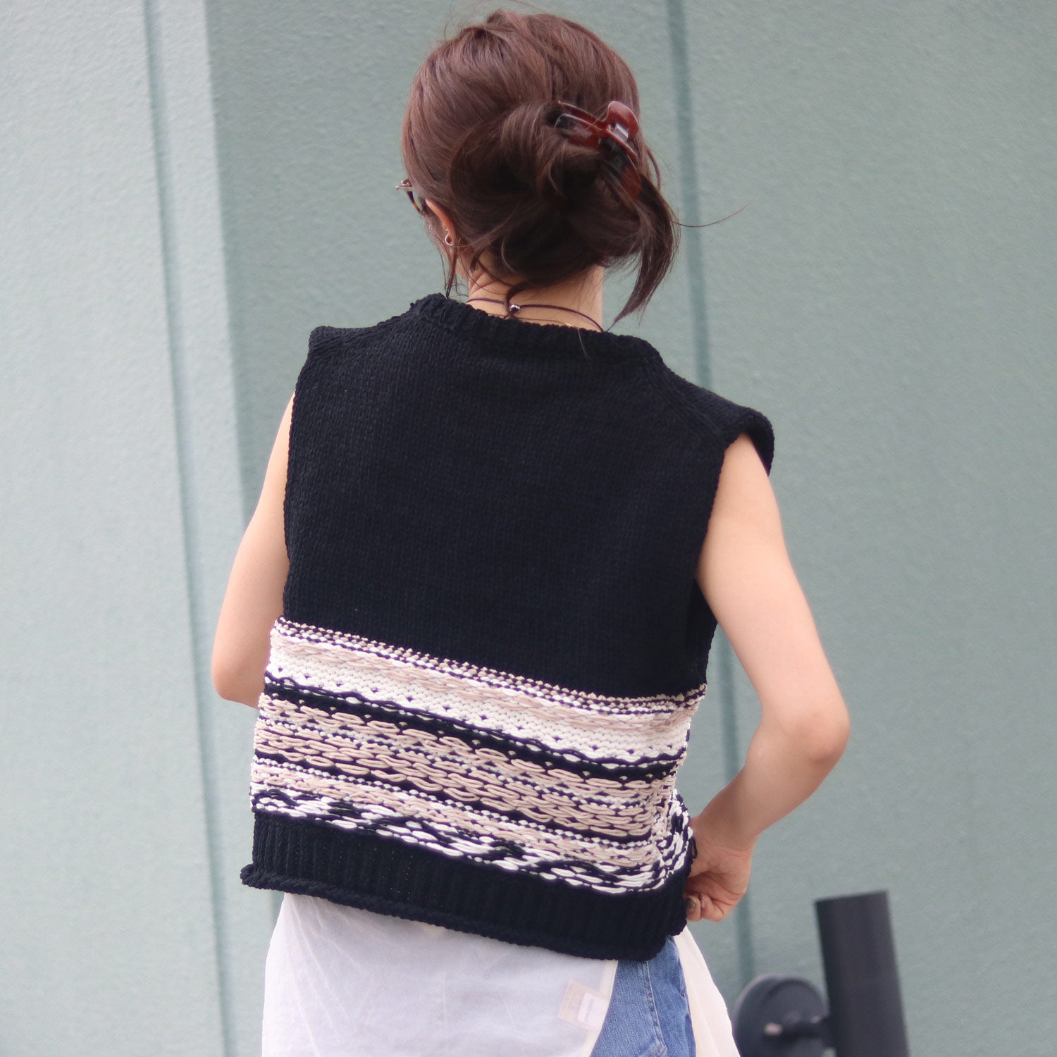 YENN /イエン MOLE JACQUARD VEST Y263- 91099 ニットベスト ベスト