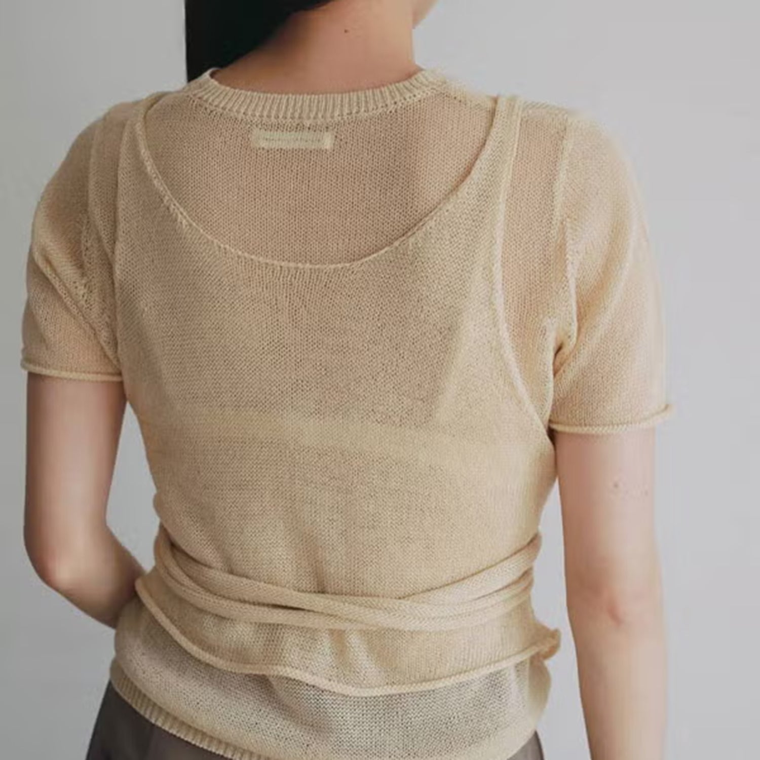 anuke/アンヌーク Wrapcami Layered Knit 62620503 ラップキャミ