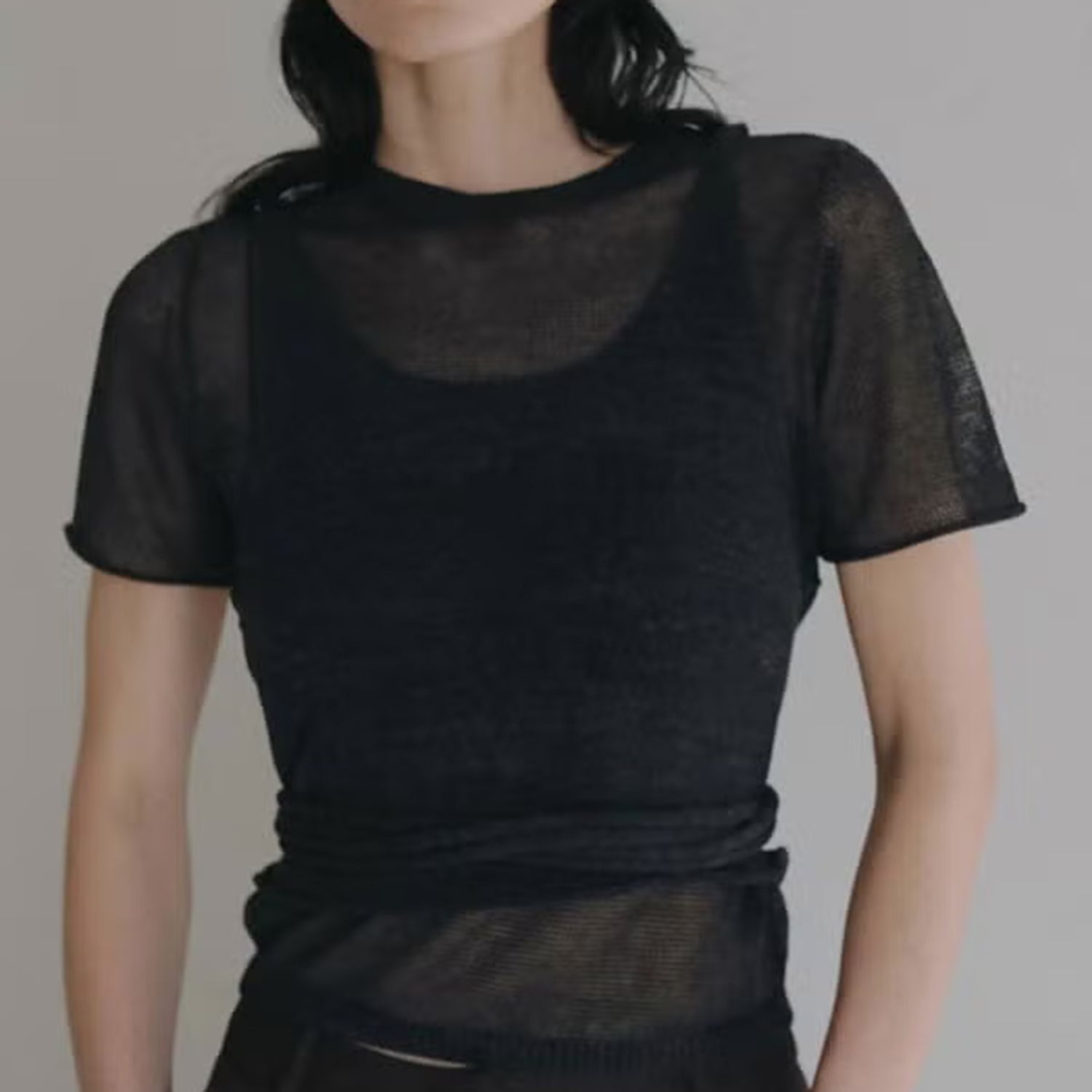 anuke/アンヌーク Wrapcami Layered Knit 62620503 ラップキャミ