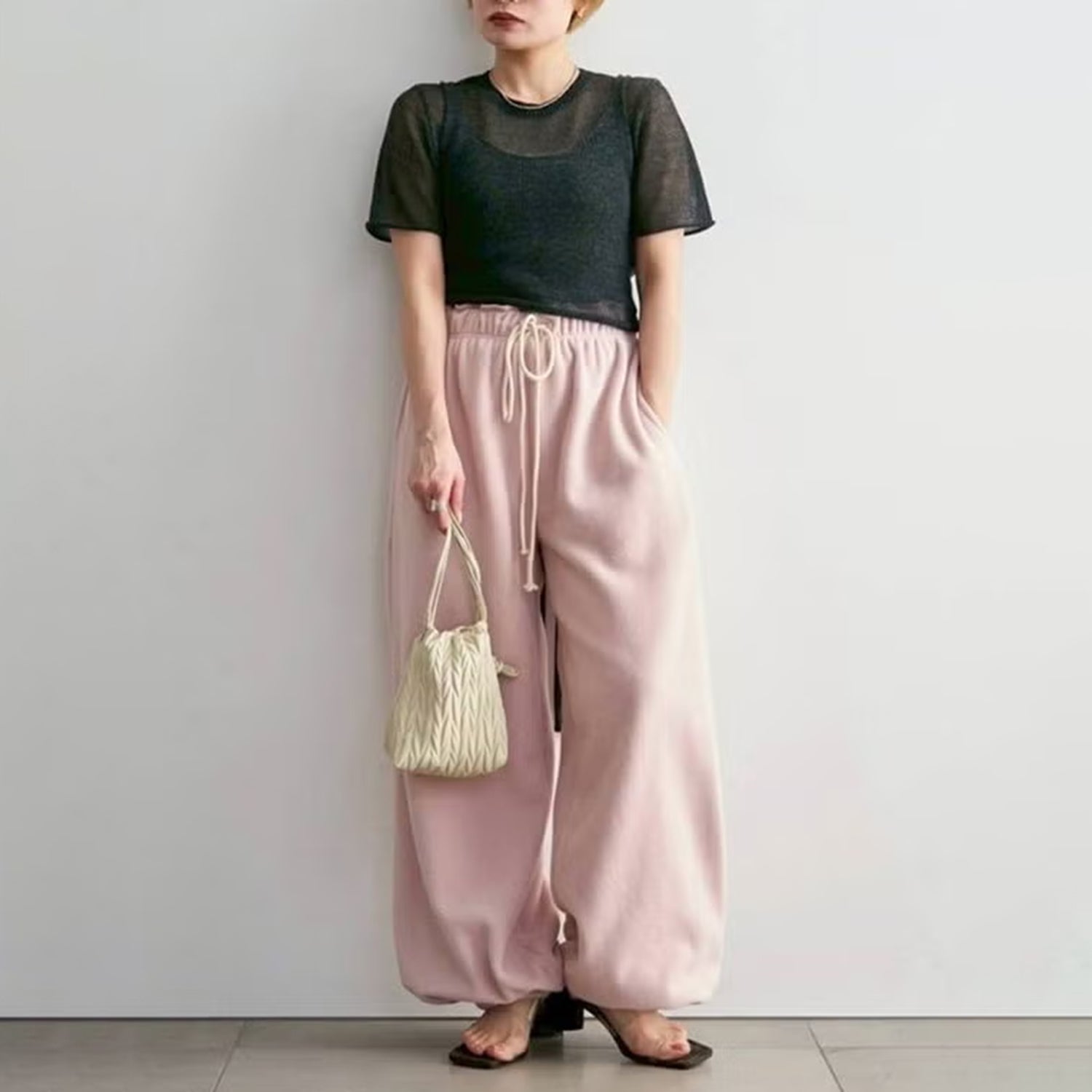 anuke/アンヌーク Wrapcami Layered Knit 62620503 ラップキャミ