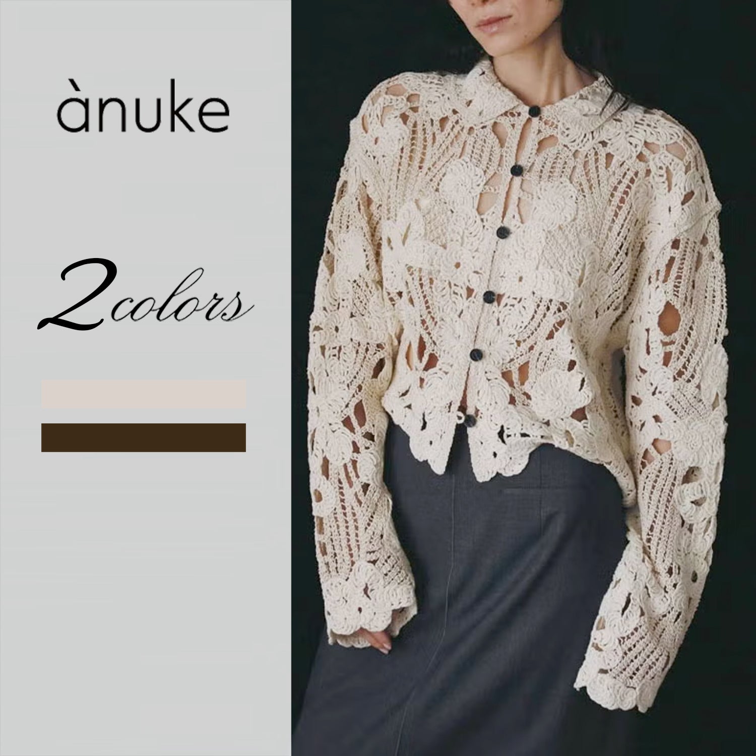 anuke/アンヌーク Embroidery Over Shirts 62620402 エンブロイダリー