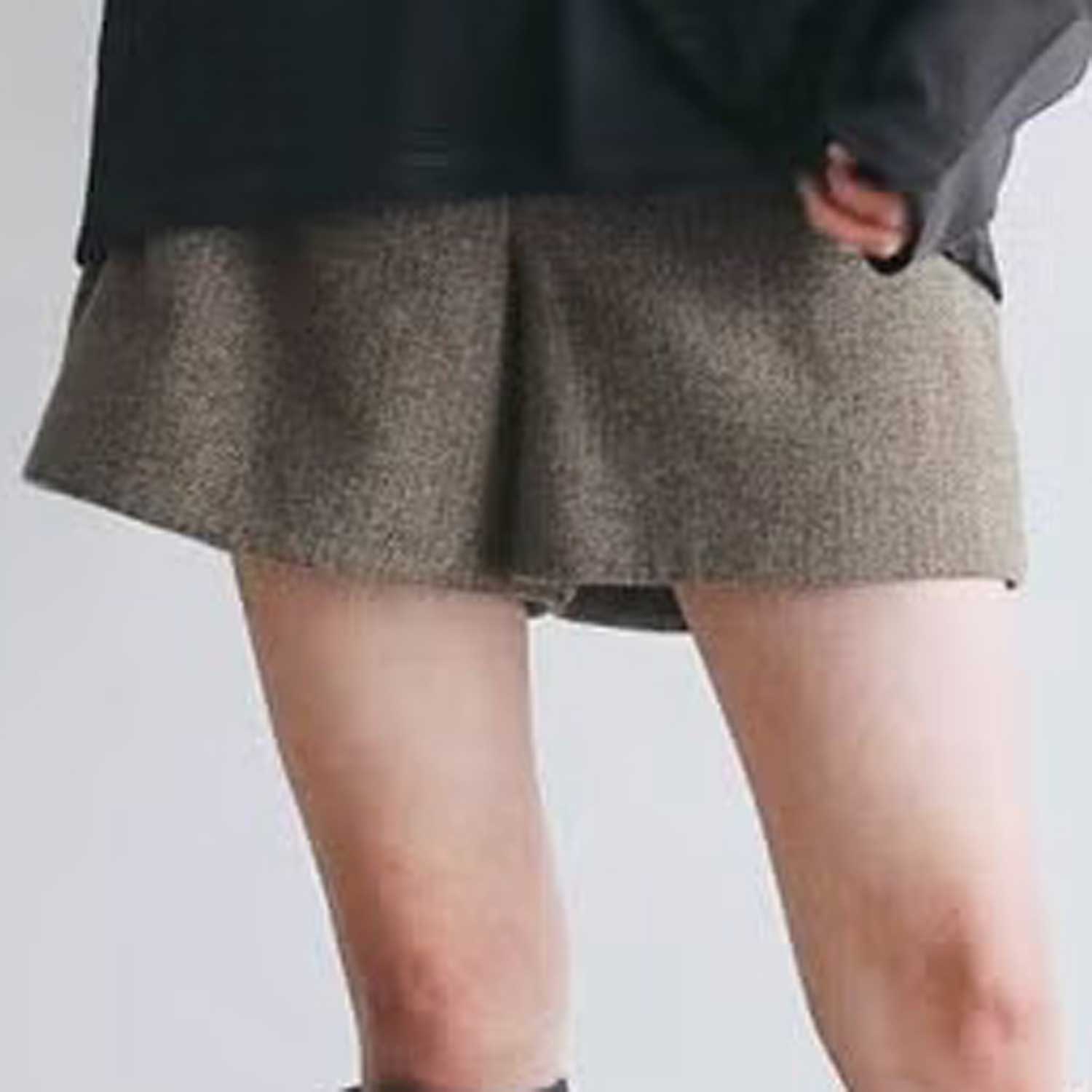 anuke/アンヌーク Heringbone Short Pants 62620718 ヘリンボーン