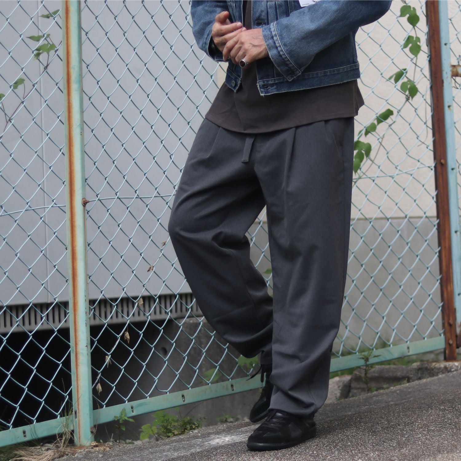 Elfino/エルフィーノ 新とろみスラックス EL-286 ワイドパンツ