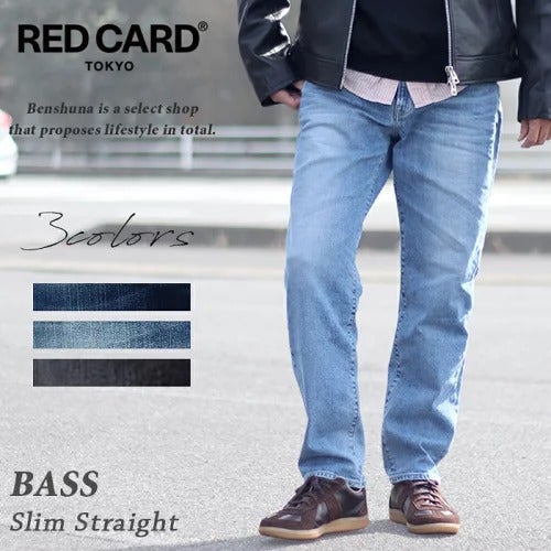 RED CARD Bass スリムストレート ストレッチデニム 30 RED CARD/レッドカード BASS バス スリムストレートデニム メンズ 国産