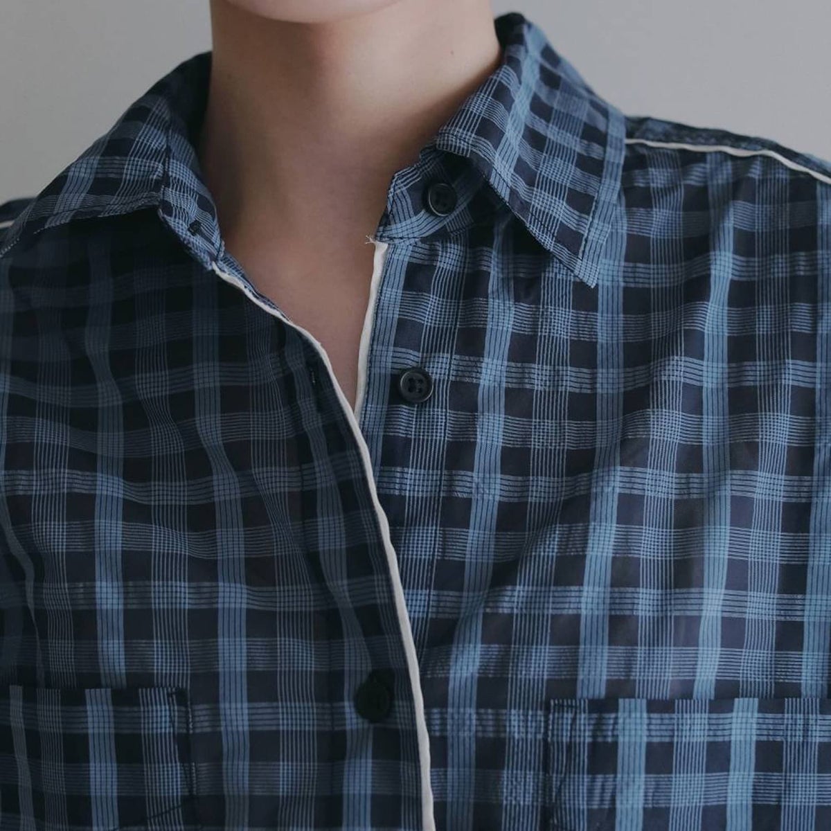 anuke/アンヌーク Sheercheck Over Shirts 62620408 シアーチェック 