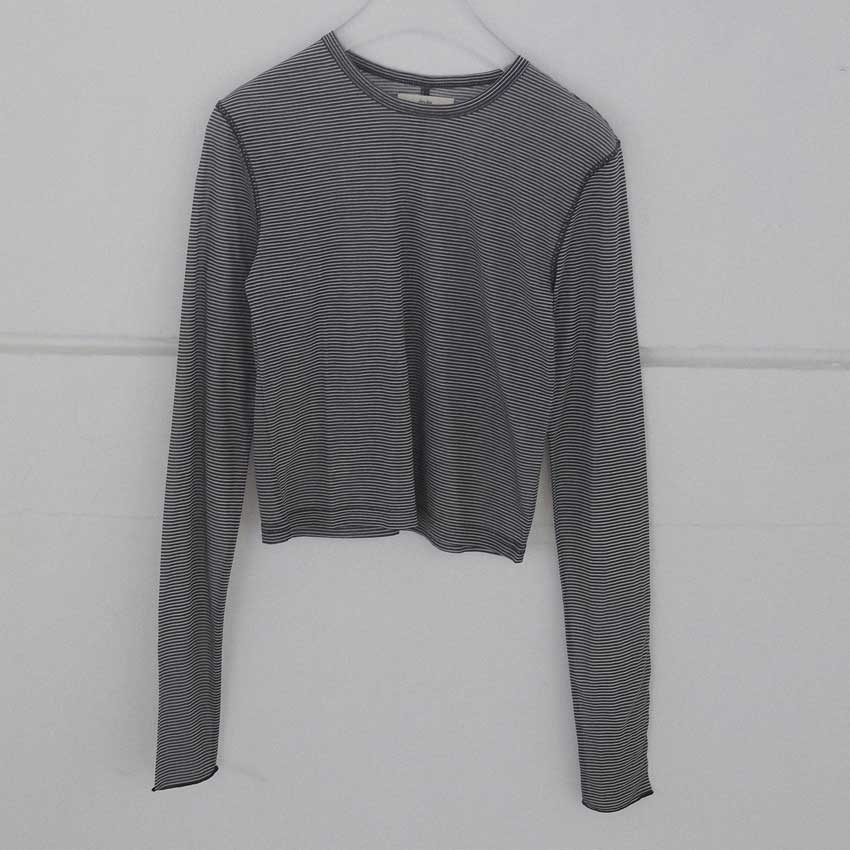 anuke/アンヌーク Sheer Border Long T-shirts 62620629 シアー
