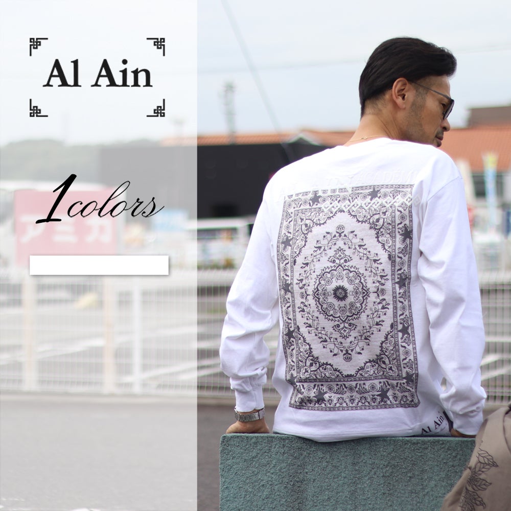 AL Ain/アラン バックプリント長袖Tシャツ AMLX W424 イタリア製