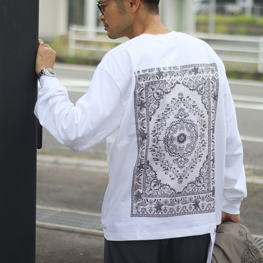 AL Ain/アラン バックプリント長袖Tシャツ AMLX W424 イタリア製